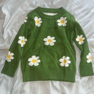 Green flower sweater